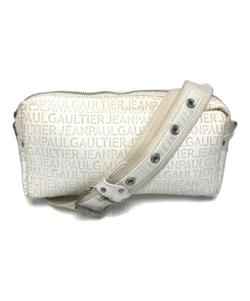Jean Paul GAULTIER（ジャンポールゴルチェ）Jean Paul GAULTIER (ジャンポールゴルチェ) 総柄ロゴウエストバッグ ホワイト サイズ:表記なしの古着・服飾アイテム