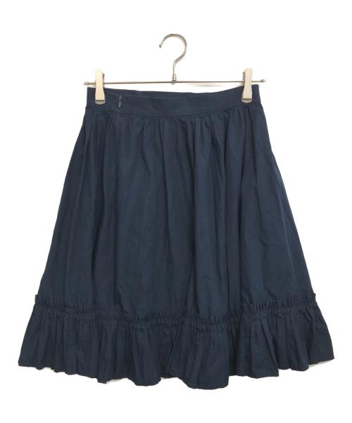MIU MIU（ミュウミュウ）MIU MIU (ミュウミュウ) デザインフリルスカート ネイビー サイズ:42の古着・服飾アイテム