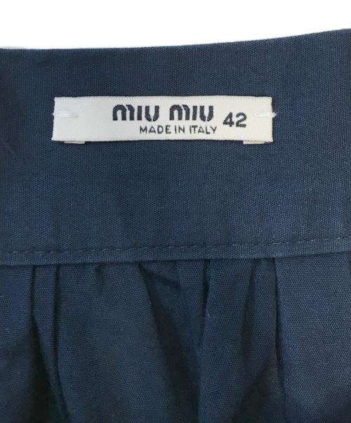 MIU MIU（ミュウミュウ）MIU MIU (ミュウミュウ) デザインフリルスカート ネイビー サイズ:42の古着・服飾アイテム