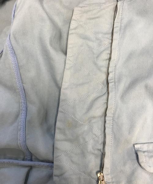 MIU MIU（ミュウミュウ）MIU MIU (ミュウミュウ) フリルデザインジップジャケット スカイブルー サイズ:44の古着・服飾アイテム