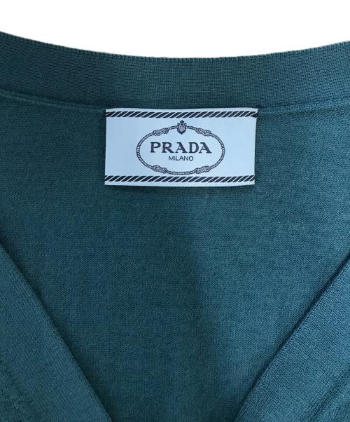 PRADA（プラダ）PRADA (プラダ) バージンウールニットカーディガン グリーン サイズ:40の古着・服飾アイテム