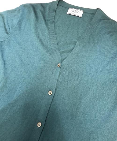 PRADA（プラダ）PRADA (プラダ) バージンウールニットカーディガン グリーン サイズ:40の古着・服飾アイテム