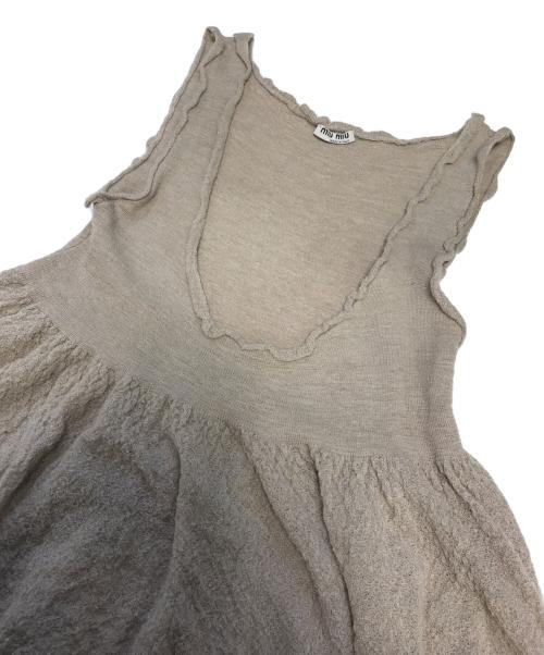 MIU MIU（ミュウミュウ）MIU MIU (ミュウミュウ) 縮絨ニットショートワンピ-ス ピンク サイズ:40の古着・服飾アイテム