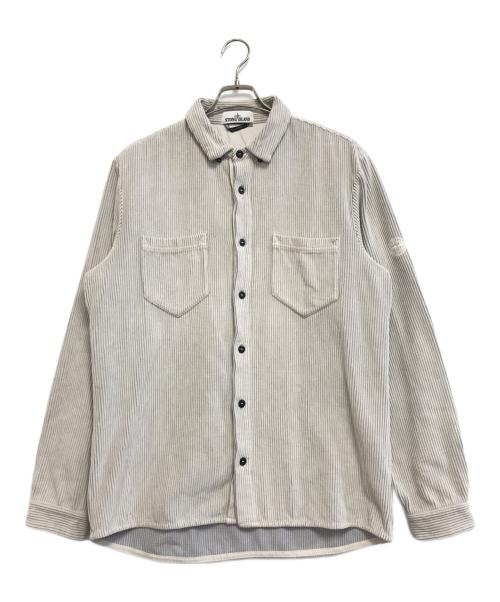 STONE ISLAND（ストーンアイランド）STONE ISLAND (ストーンアイランド) Corduroy Logo Shirt グレー サイズ:XLの古着・服飾アイテム
