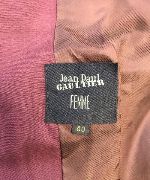 Jean Paul Gaultier FEMME（ジャンポールゴルチエ フェム）Jean Paul Gaultier FEMME (ジャンポールゴルチエ フェム) 3Bテーラードジャケット レッド サイズ:40の古着・服飾アイテム