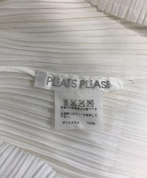 PLEATS PLEASE（プリーツプリーズ）PLEATS PLEASE (プリーツプリーズ) プリーツ加工 クルーネック カットソー アイボリー サイズ:3の古着・服飾アイテム