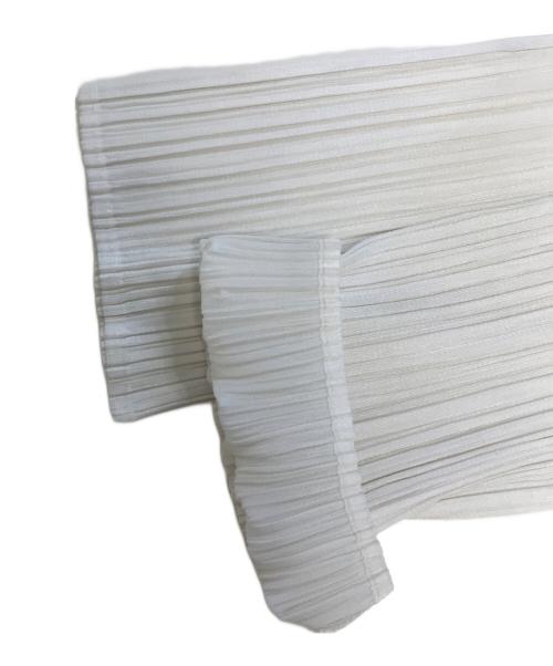 PLEATS PLEASE（プリーツプリーズ）PLEATS PLEASE (プリーツプリーズ) プリーツ加工 クルーネック カットソー アイボリー サイズ:3の古着・服飾アイテム