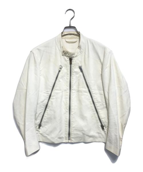 Maison Martin Margiela（メゾンマルタンマルジェラ）Maison Martin Margiela (メゾンマルタンマルジェラ) 八ノ字ライダース ホワイト サイズ:44の古着・服飾アイテム