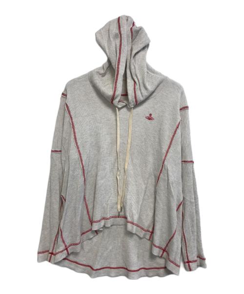 Vivienne Westwood（ヴィヴィアンウエストウッド）Vivienne Westwood (ヴィヴィアンウエストウッド) フーデッドサーマルカットソー ライトグレー サイズ:00の古着・服飾アイテム