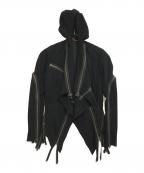 mukcyenムッシャン）の古着「マルチジップジャケット」｜ブラック