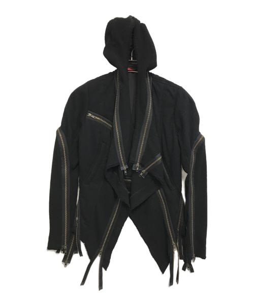 mukcyen（ムッシャン）mukcyen (ムッシャン) マルチジップジャケット ブラック サイズ:Freeの古着・服飾アイテム
