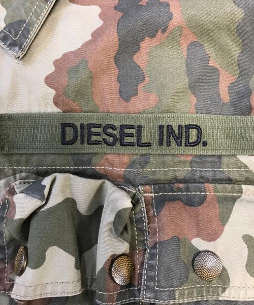 DIESEL（ディーゼル）DIESEL (ディーゼル) カモフラミリタリージャケット オリーブ サイズ:Lの古着・服飾アイテム