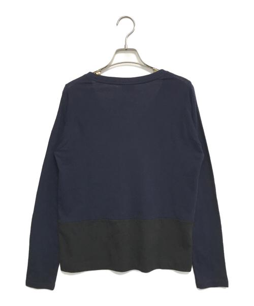 DRIES VAN NOTEN（ドリスヴァンノッテン）DRIES VAN NOTEN (ドリスヴァンノッテン) バイカラーVネックニット ネイビー×ブラック サイズ:Smallの古着・服飾アイテム