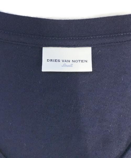 DRIES VAN NOTEN（ドリスヴァンノッテン）DRIES VAN NOTEN (ドリスヴァンノッテン) バイカラーVネックニット ネイビー×ブラック サイズ:Smallの古着・服飾アイテム