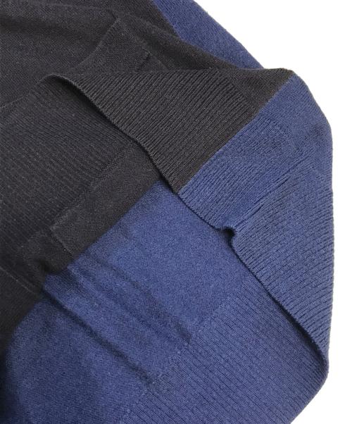 DRIES VAN NOTEN（ドリスヴァンノッテン）DRIES VAN NOTEN (ドリスヴァンノッテン) バイカラーニットカーディガン ネイビー×ブラック サイズ:Sの古着・服飾アイテム