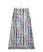 Jean Paul Gaultier FEMMEジャンポールゴルチエ フェム）の古着「転写プリントスカート」｜ブルー