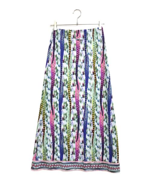 Jean Paul Gaultier FEMME（ジャンポールゴルチエ フェム）Jean Paul GAULTIER FEMME (ジャンポールゴルチエ フェム) 転写プリントスカート ブルー サイズ:40の古着・服飾アイテム
