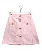 MIU MIUミュウミュウ）の古着「ストライプミニスカート」｜ピンク