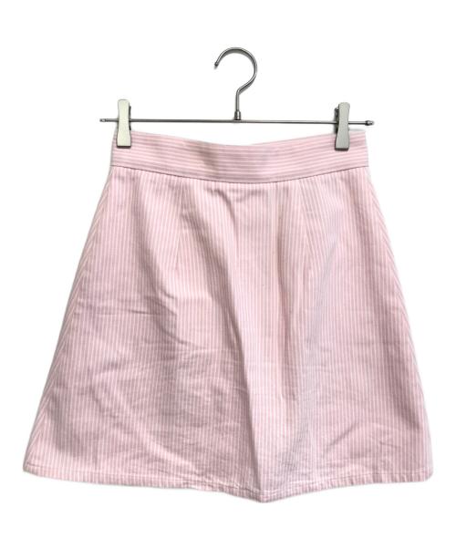MIU MIU（ミュウミュウ）MIU MIU (ミュウミュウ) ストライプミニスカート ピンク サイズ:38の古着・服飾アイテム