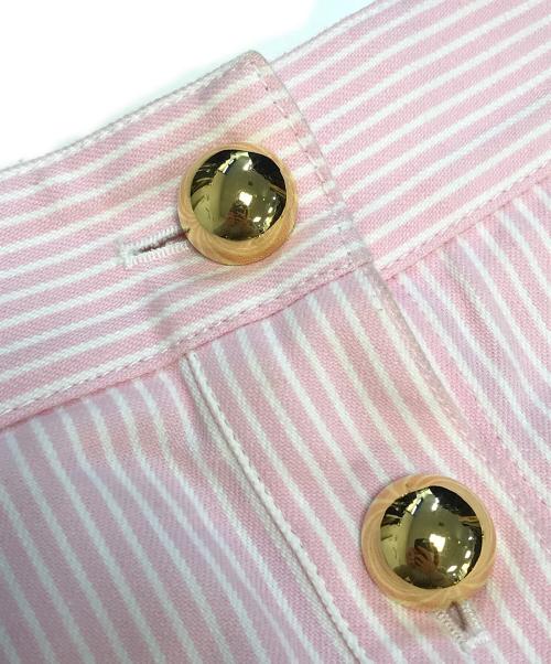 MIU MIU（ミュウミュウ）MIU MIU (ミュウミュウ) ストライプミニスカート ピンク サイズ:38の古着・服飾アイテム