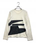 COMME des GARCONSコムデギャルソン）の古着「巻きプリントニット」｜ホワイト