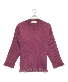 COMME des GARCONS SHIRT（コムデギャルソンシャツ）の古着「Vネックニット」｜パープル