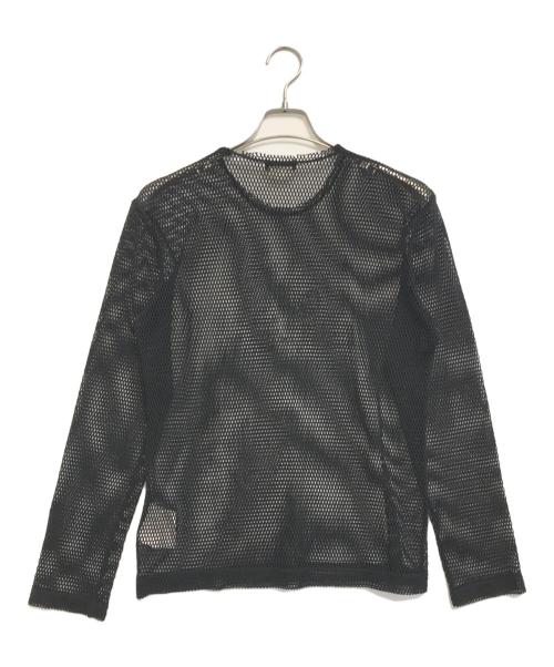 COMME des GARCONS HOMME PLUS（コムデギャルソンオムプリュス）COMME des GARCONS HOMME PLUS (コムデギャルソンオムプリュス) プリントメッシュカットソー ブラック サイズ:Sの古着・服飾アイテム