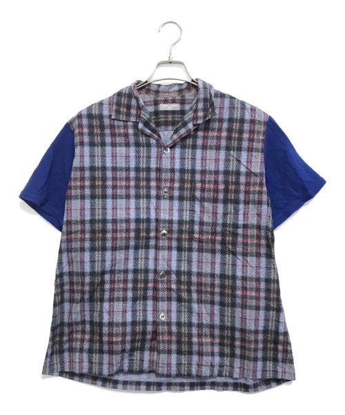 COMME des GARCONS HOMME（コムデギャルソン オム）COMME des GARCONS HOMME (コムデギャルソン オム) 異素材切替S/Sシャツ ブルー サイズ:表記なしの古着・服飾アイテム