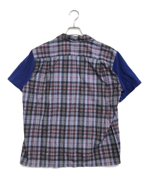 COMME des GARCONS HOMME（コムデギャルソン オム）COMME des GARCONS HOMME (コムデギャルソン オム) 異素材切替S/Sシャツ ブルー サイズ:表記なしの古着・服飾アイテム