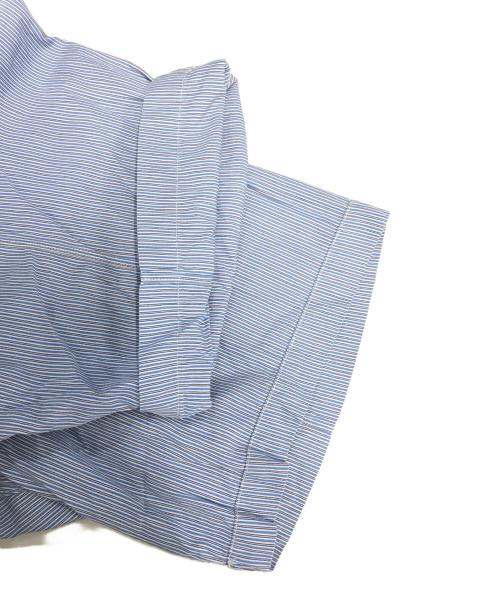 COMME des GARCONS SHIRT（コムデギャルソンシャツ）COMME des GARCONS SHIRT (コムデギャルソンシャツ) 異素材切替S/Sストライプシャツ ベージュ×ブルー サイズ:Mの古着・服飾アイテム