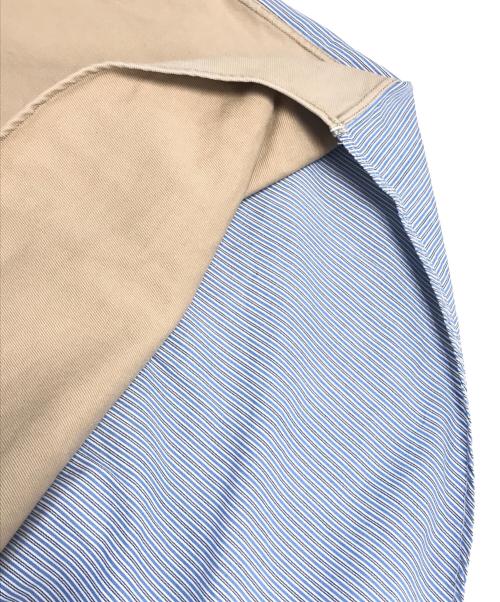 COMME des GARCONS SHIRT（コムデギャルソンシャツ）COMME des GARCONS SHIRT (コムデギャルソンシャツ) 異素材切替S/Sストライプシャツ ベージュ×ブルー サイズ:Mの古着・服飾アイテム