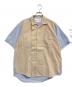 COMME des GARCONS SHIRT（コムデギャルソンシャツ）の古着「異素材切替S/Sストライプシャツ」｜ベージュ×ブルー