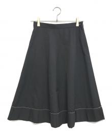 ROBE DE CHAMBRE COMME DES GARCONS（ローブドシャンブル コムデギャルソン）の古着「裾折ウールスカート」｜ブラック