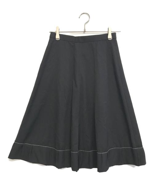 ROBE DE CHAMBRE COMME DES GARCONS（ローブドシャンブル コムデギャルソン）ROBE DE CHAMBRE COMME DES GARCONS (ローブドシャンブル コムデギャルソン) 裾折ウールスカート ブラック サイズ:Mの古着・服飾アイテム
