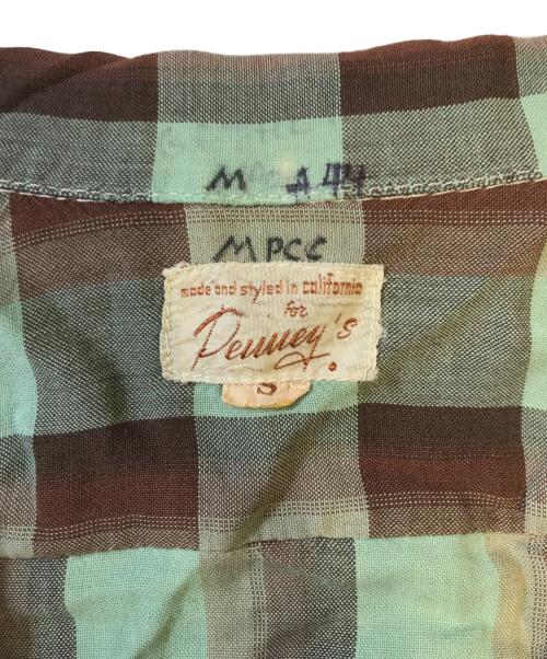 PENNEYS（ペニーズ）PENNEYS (ペニーズ) 開襟レーヨンチェックシャツ グリーン サイズ:Sの古着・服飾アイテム