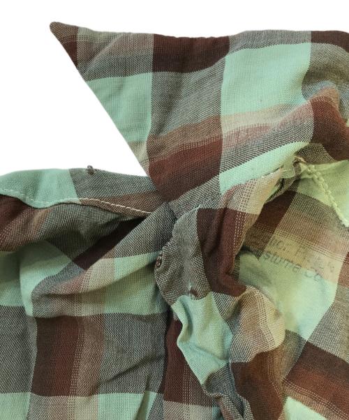 PENNEYS（ペニーズ）PENNEYS (ペニーズ) 開襟レーヨンチェックシャツ グリーン サイズ:Sの古着・服飾アイテム