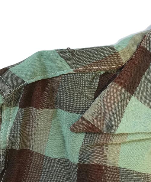 PENNEYS（ペニーズ）PENNEYS (ペニーズ) 開襟レーヨンチェックシャツ グリーン サイズ:Sの古着・服飾アイテム