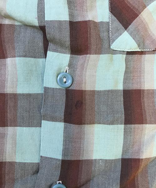 PENNEYS（ペニーズ）PENNEYS (ペニーズ) 開襟レーヨンチェックシャツ グリーン サイズ:Sの古着・服飾アイテム