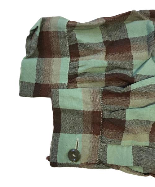 PENNEYS（ペニーズ）PENNEYS (ペニーズ) 開襟レーヨンチェックシャツ グリーン サイズ:Sの古着・服飾アイテム