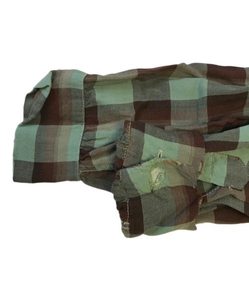 PENNEYS（ペニーズ）PENNEYS (ペニーズ) 開襟レーヨンチェックシャツ グリーン サイズ:Sの古着・服飾アイテム