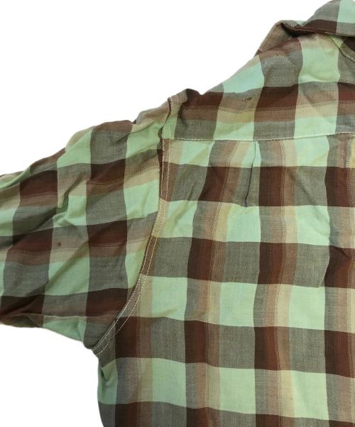 PENNEYS（ペニーズ）PENNEYS (ペニーズ) 開襟レーヨンチェックシャツ グリーン サイズ:Sの古着・服飾アイテム