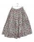 BLACK COMME des GARCONS（ブラックコムデギャルソン）の古着「総柄 プリーツフレアスカート」｜ブラック×ホワイト