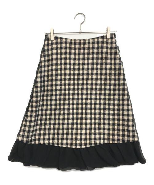 tricot COMME des GARCONS（トリココムデギャルソン）tricot COMME des GARCONS (トリココムデギャルソン) 異素材ドッキングチェックスカート アイボリー サイズ:Ｍの古着・服飾アイテム