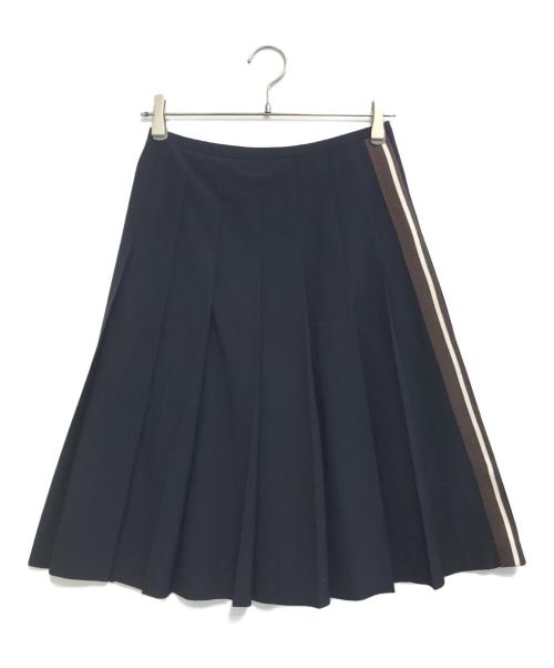 ROBE DE CHAMBRE COMME DES GARCONS（ローブドシャンブル コムデギャルソン）ROBE DE CHAMBRE COMME DES GARCONS (ローブドシャンブル コムデギャルソン) サイドラインプリーツスカート ネイビー サイズ:Ｍの古着・服飾アイテム