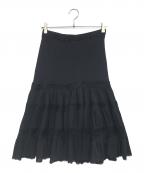 Jean Paul GAULTIER MAILLE FEMMEジャンポールゴルチエ マイユ フェム）の古着「テーピングパワーネットフリルスカート」｜ブラック
