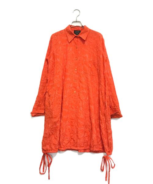 Jean Paul Gaultier FEMME（ジャンポールゴルチエ フェム）Jean Paul Gaultier FEMME (ジャンポールゴルチエ フェム) 花柄総刺繍シャツワンピース オレンジ サイズ:40の古着・服飾アイテム