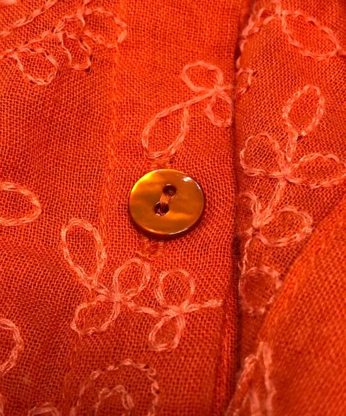 Jean Paul Gaultier FEMME（ジャンポールゴルチエ フェム）Jean Paul Gaultier FEMME (ジャンポールゴルチエ フェム) 花柄総刺繍シャツワンピース オレンジ サイズ:40の古着・服飾アイテム