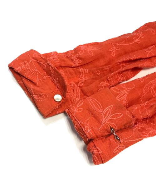 Jean Paul Gaultier FEMME（ジャンポールゴルチエ フェム）Jean Paul Gaultier FEMME (ジャンポールゴルチエ フェム) 花柄総刺繍シャツワンピース オレンジ サイズ:40の古着・服飾アイテム