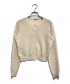 MIU MIUミュウミュウ）の古着「ノーカラーニットカーディガン」｜アイボリー