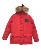 MUSEUMミュージアム）の古着「ファーダウンジャケット」｜レッド